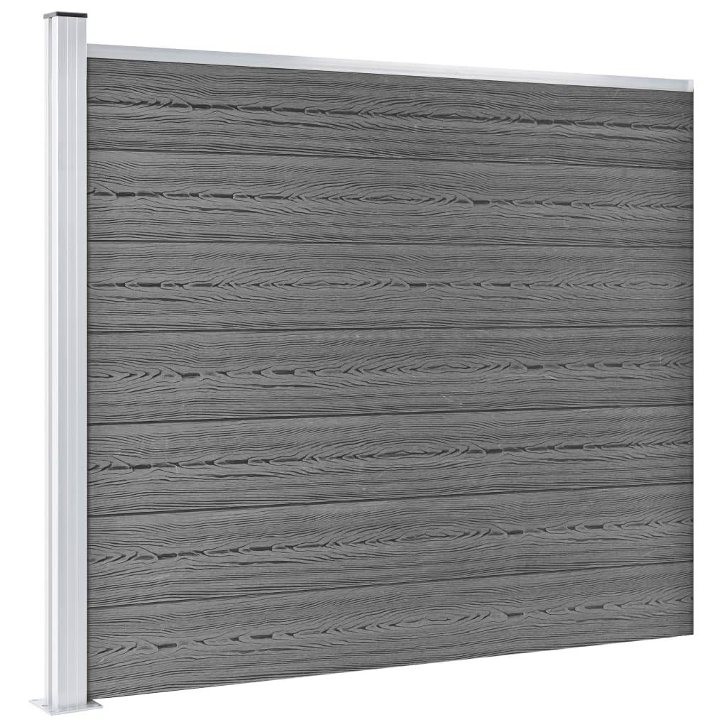 vidaXL Zaunelement Set WPC 353x146 cm Grau
