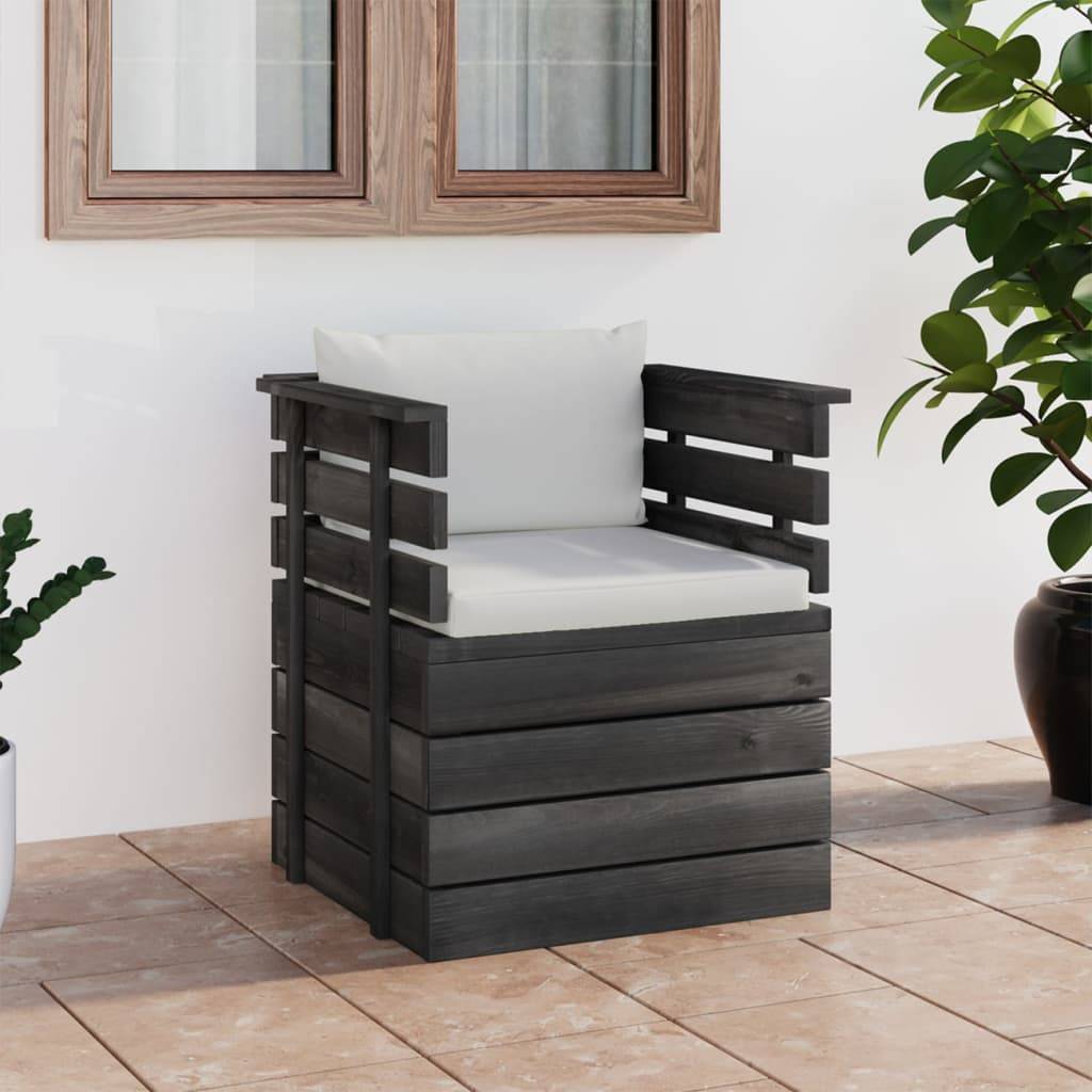 vidaXL Gartensessel mit Kissen Kiefernholz