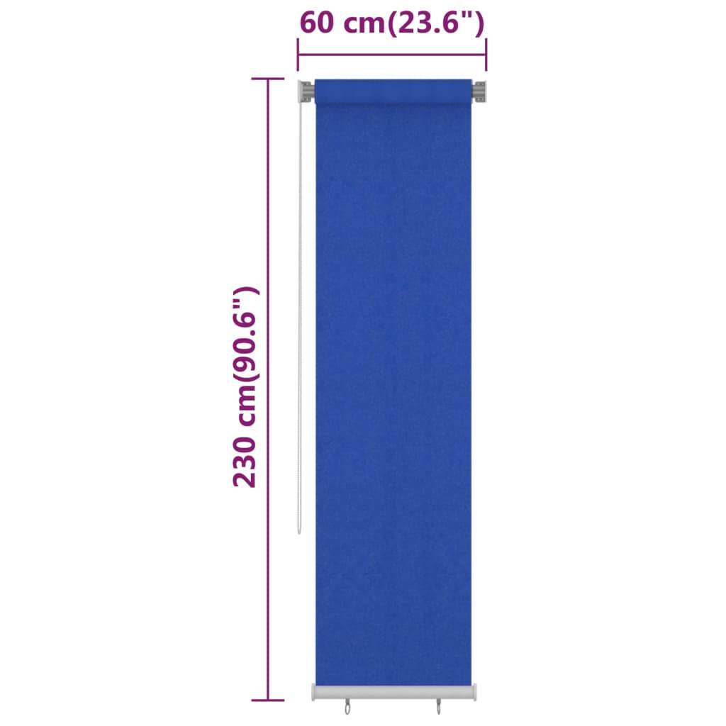 vidaXL Außenrollo 60x230 cm Blau HDPE