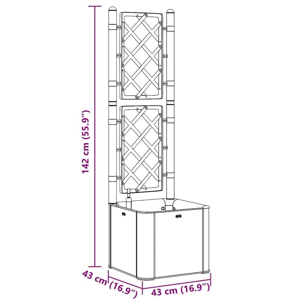 vidaXL Garten-Hochbeet mit Spalier und Selbstbewässerungssystem Mokka