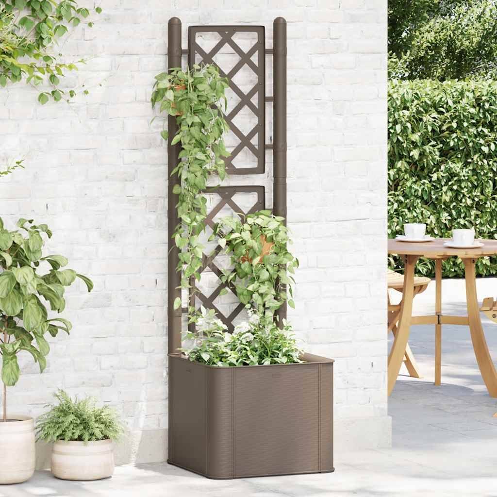 vidaXL Garten-Hochbeet mit Spalier und Selbstbewässerungssystem Mokka