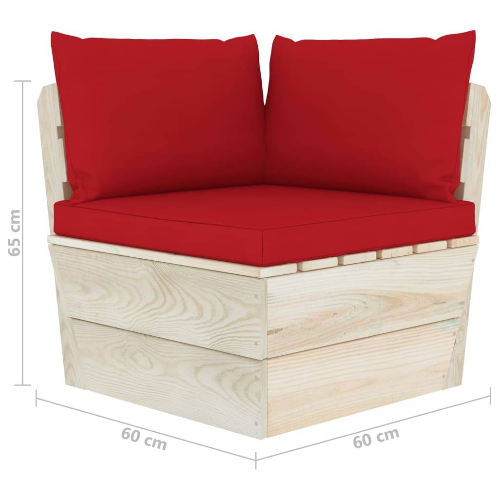 vidaXL Garten-Paletten-Ecksofa mit Kissen Imprägniertes Fichtenholz