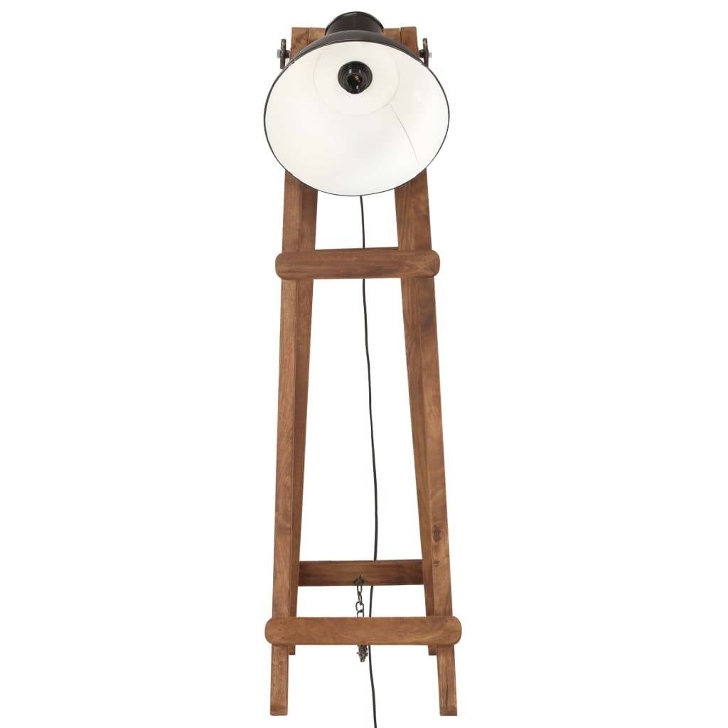 vidaXL Stehlampe Schwarz Mango Massivholz E27
