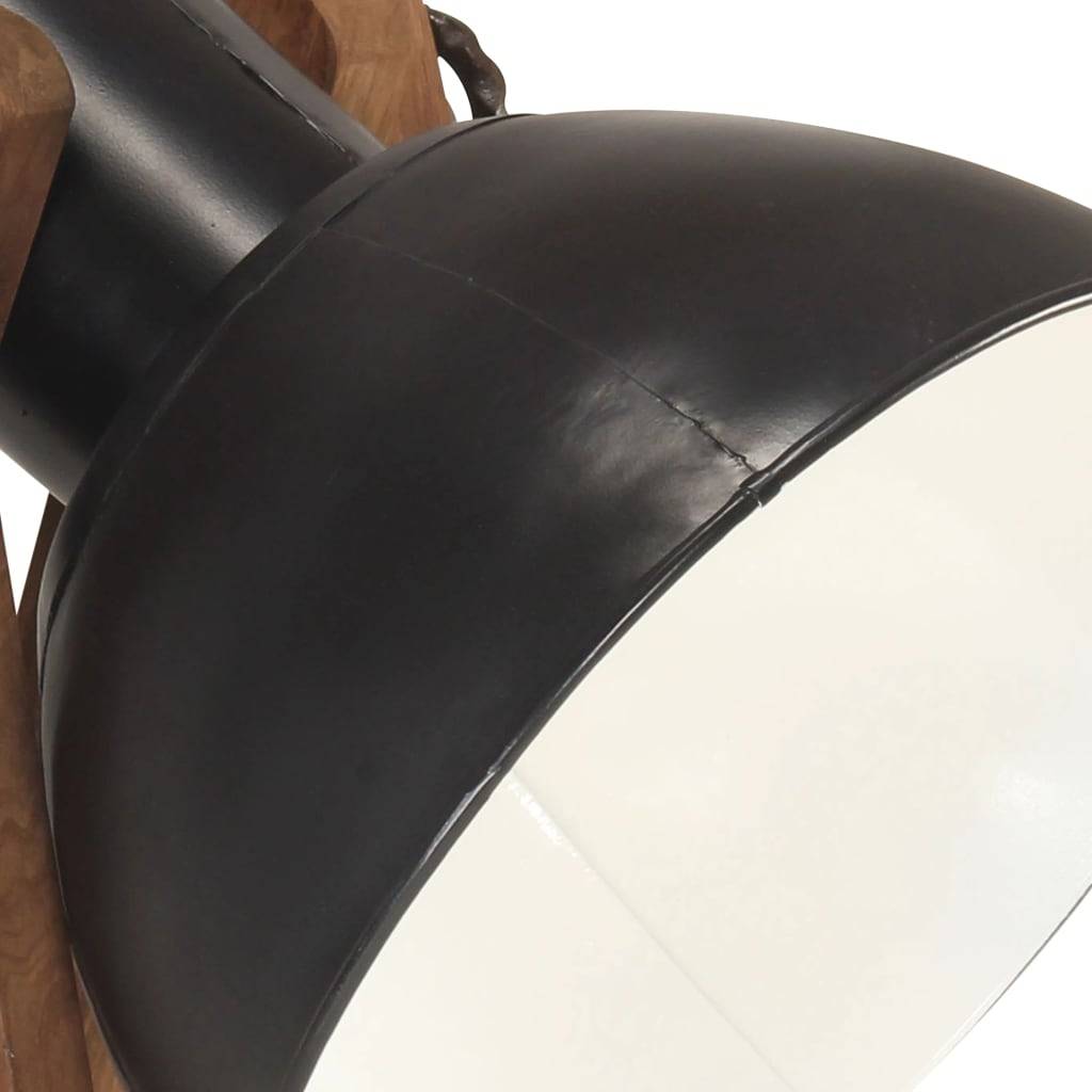vidaXL Stehlampe Schwarz Mango Massivholz E27