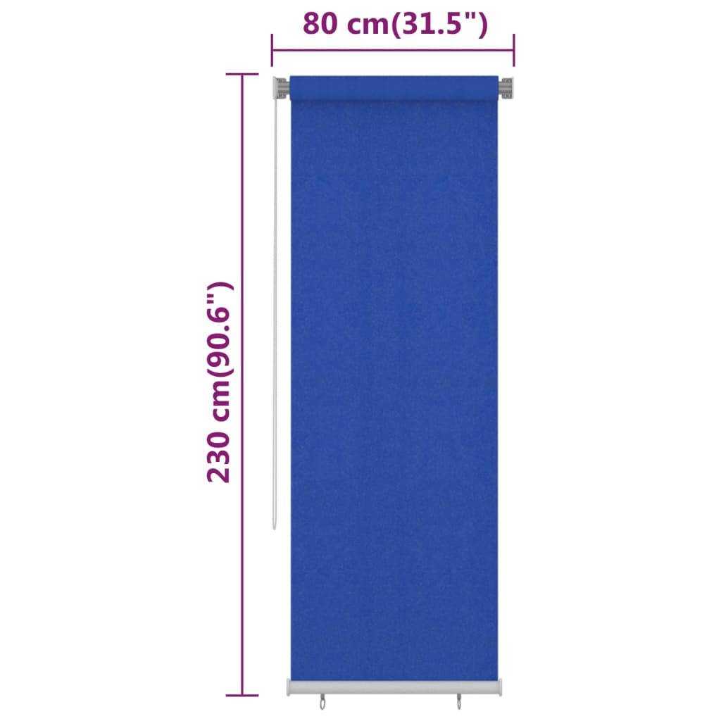 vidaXL Außenrollo 80x230 cm Blau HDPE