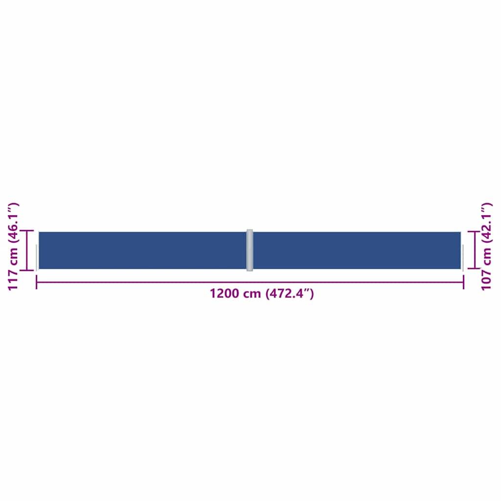 vidaXL Seitenmarkise Ausziehbar Blau 117x1200 cm