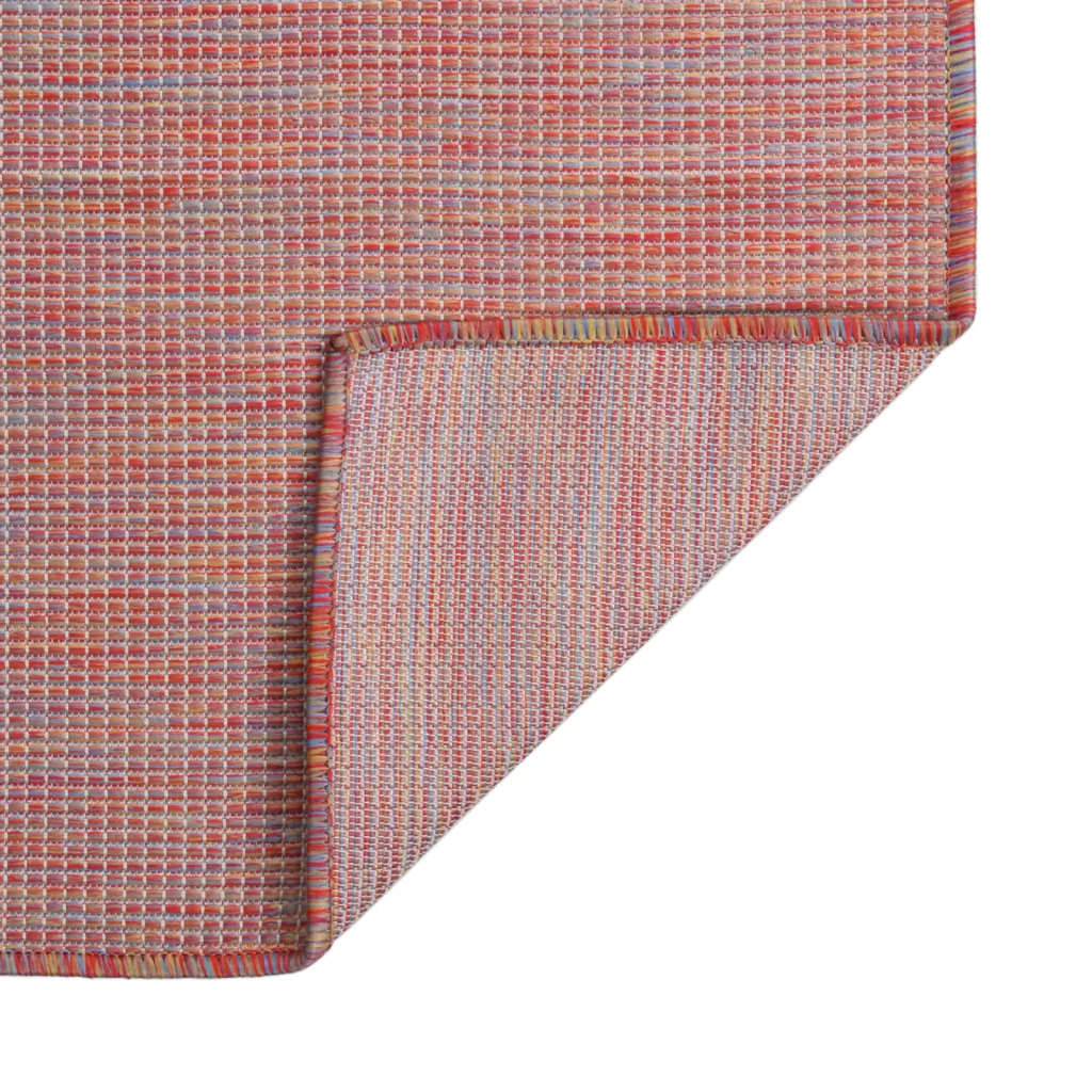 vidaXL Outdoor-Teppich Flachgewebe 140x200 cm Rot
