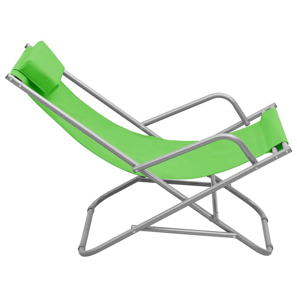 vidaXL Schaukelstühle 2 Stk. Stahl Grün