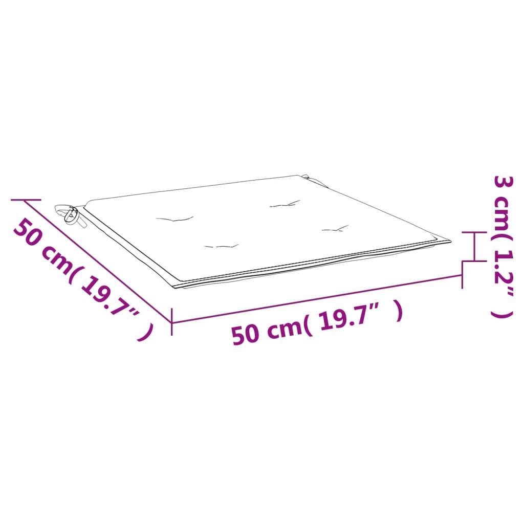 vidaXL Gartenstuhl-Kissen 2 Stk. Grün 50x50x3 cm Oxford-Gewebe