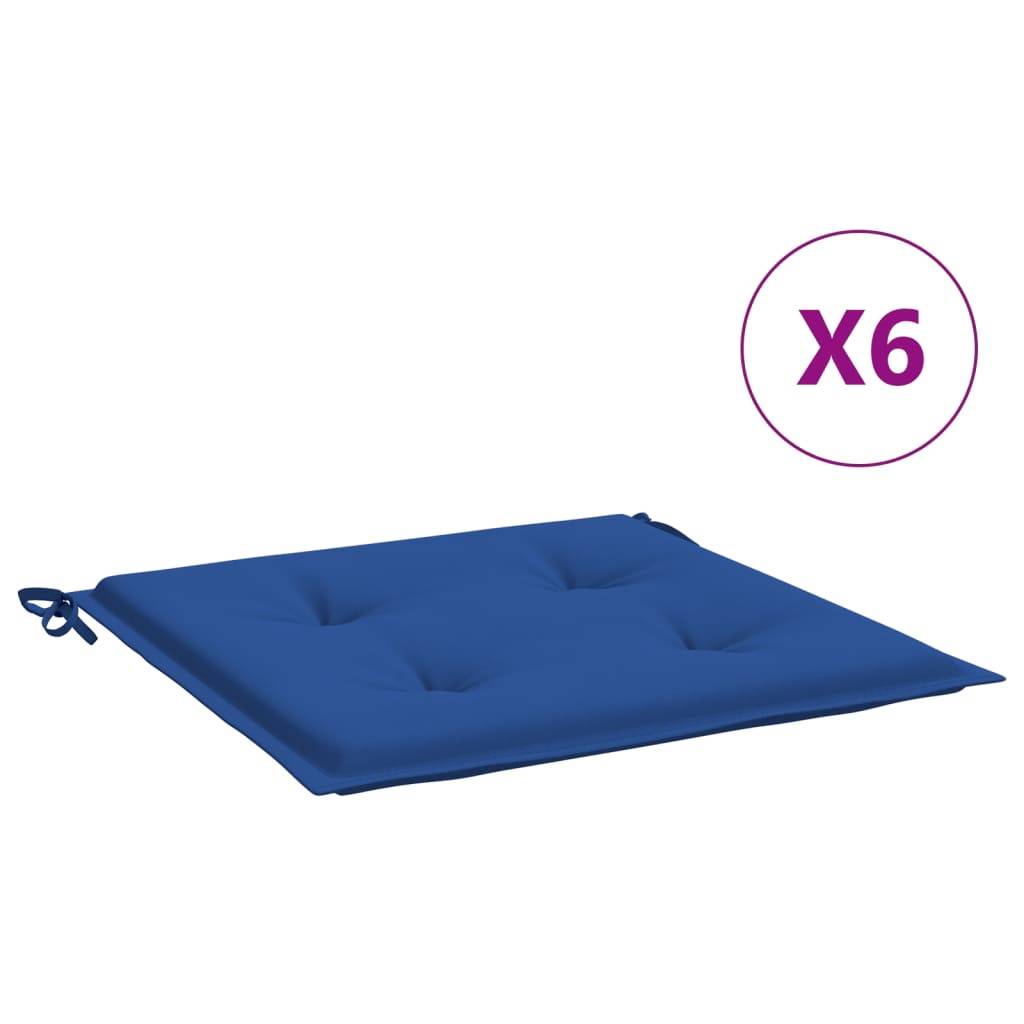vidaXL Gartenstuhl-Kissen 6 Stk. Königsblau 50x50x3 cm Oxford-Gewebe