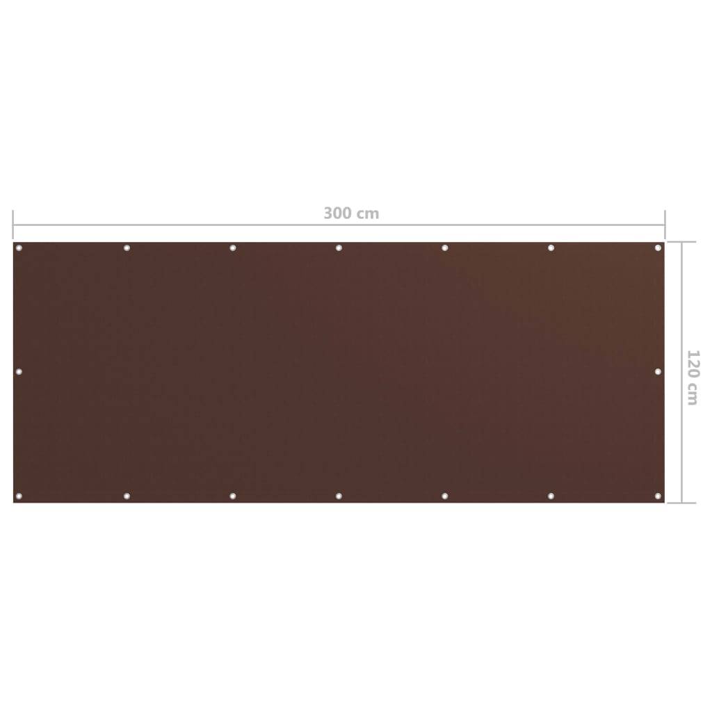 vidaXL Balkon-Sichtschutz Braun 120x300 cm Oxford-Gewebe