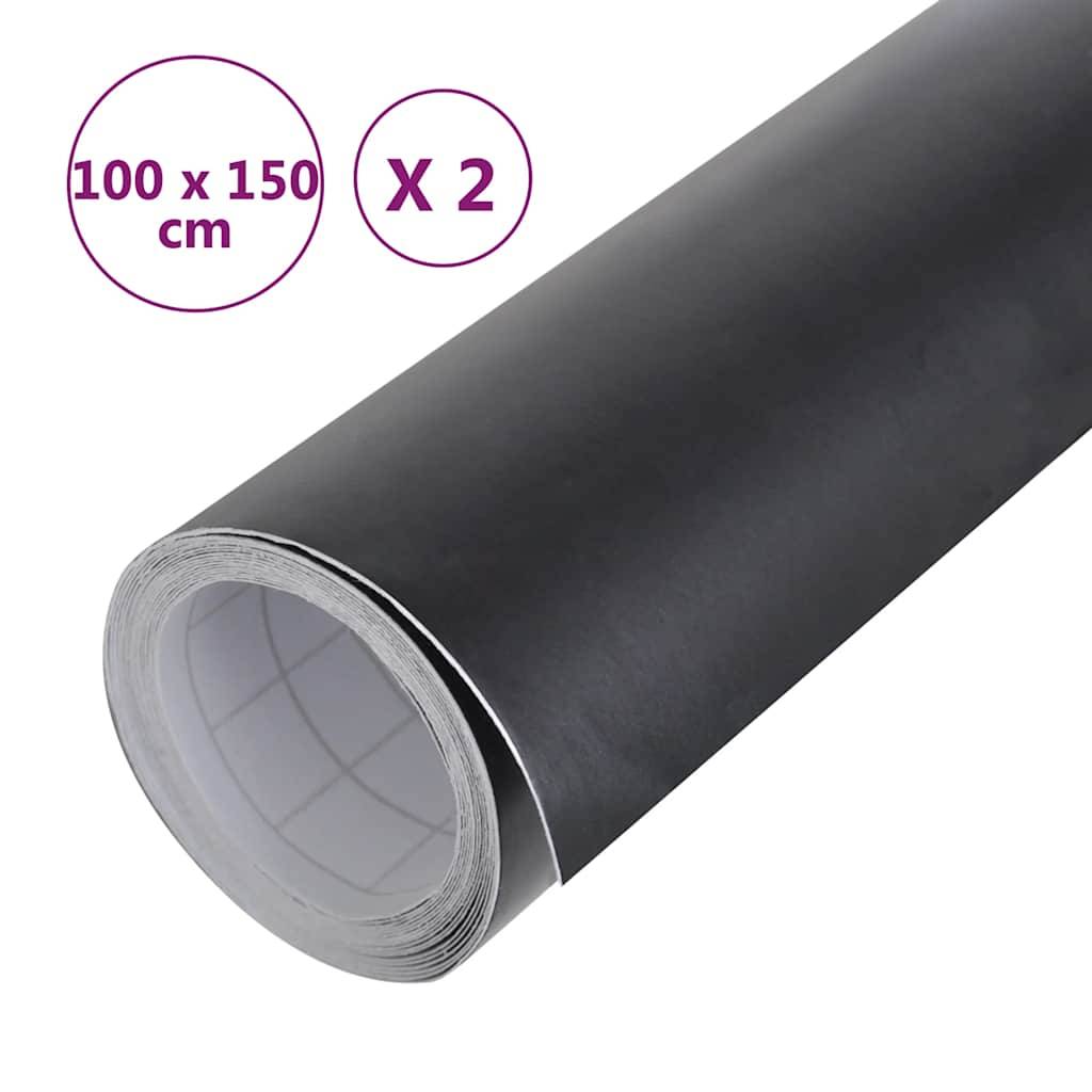 vidaXL Autofolien 2 Stk. Matt-Schwarz 100x150 cm
