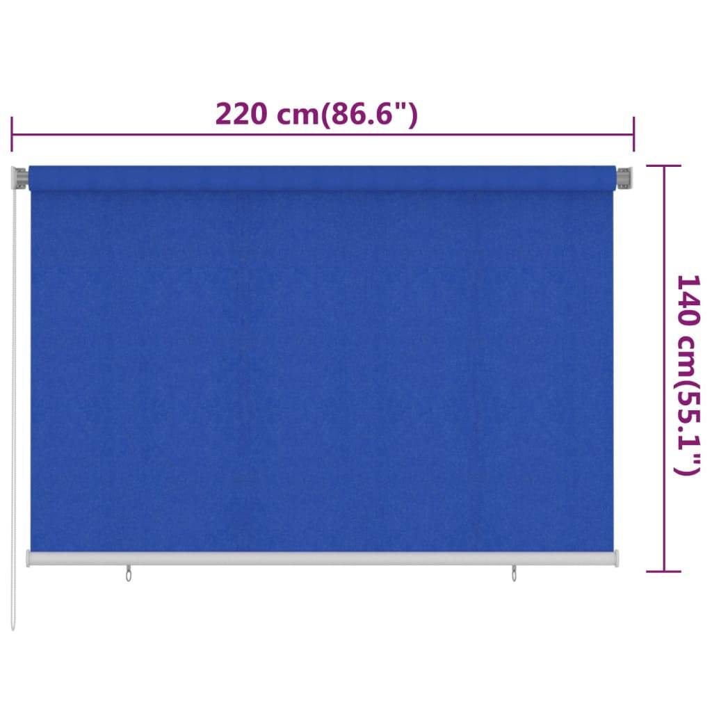 vidaXL Außenrollo 220x140 cm Blau HDPE