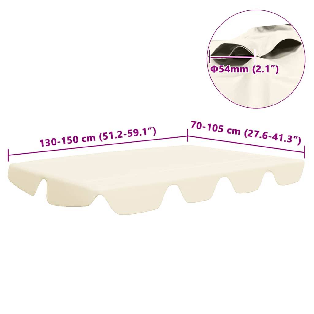 vidaXL Ersatzdach für Hollywoodschaukel Creme 150/130x105/70 cm