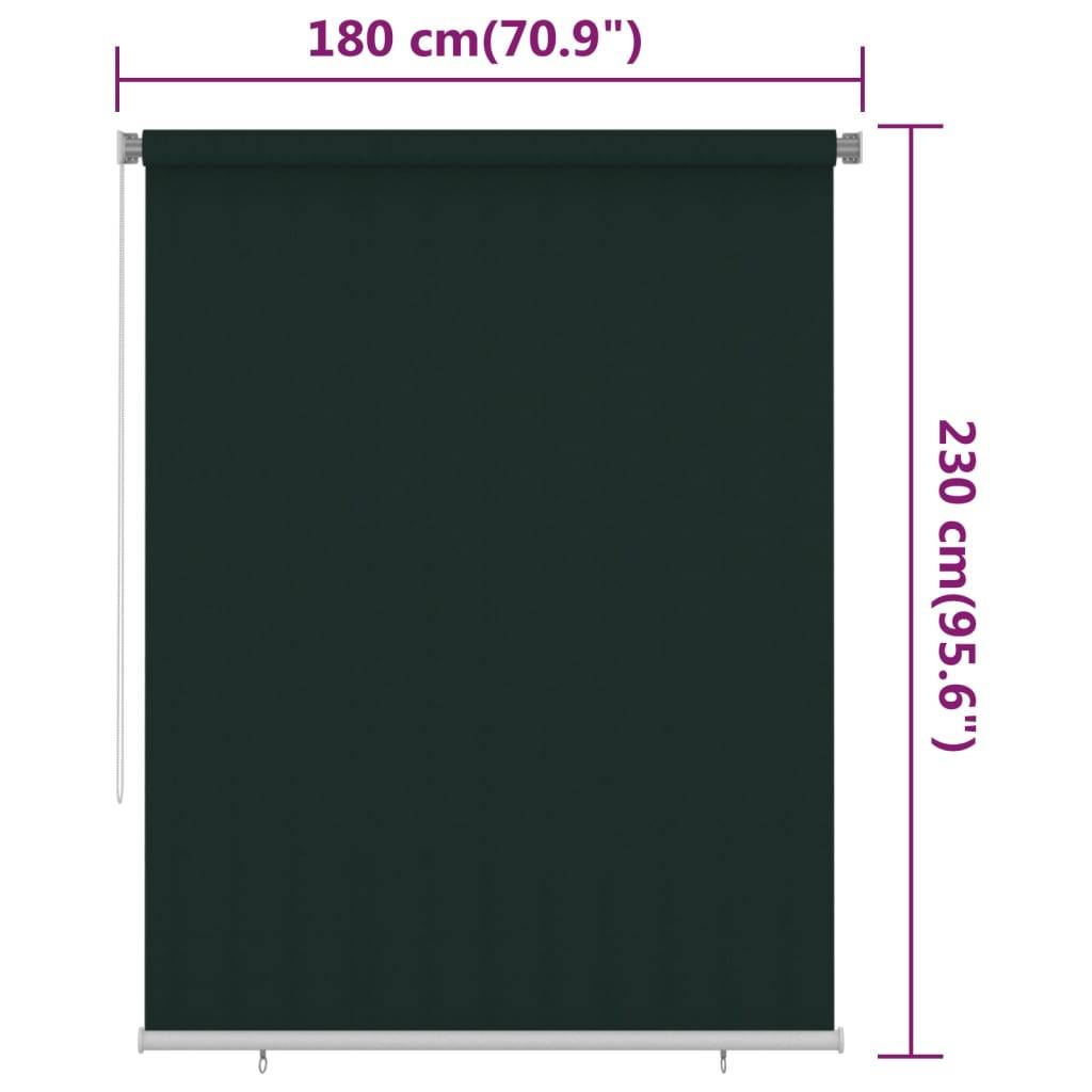 vidaXL Außenrollo 180x230 cm Dunkelgrün HDPE