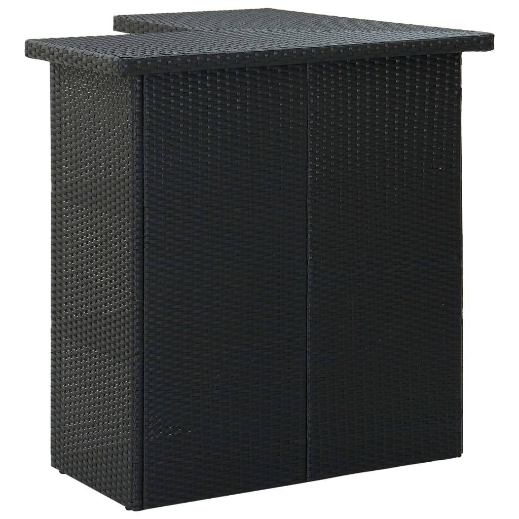 vidaXL 16-tlg. Gartenbar-Set mit Kissen Poly Rattan Schwarz