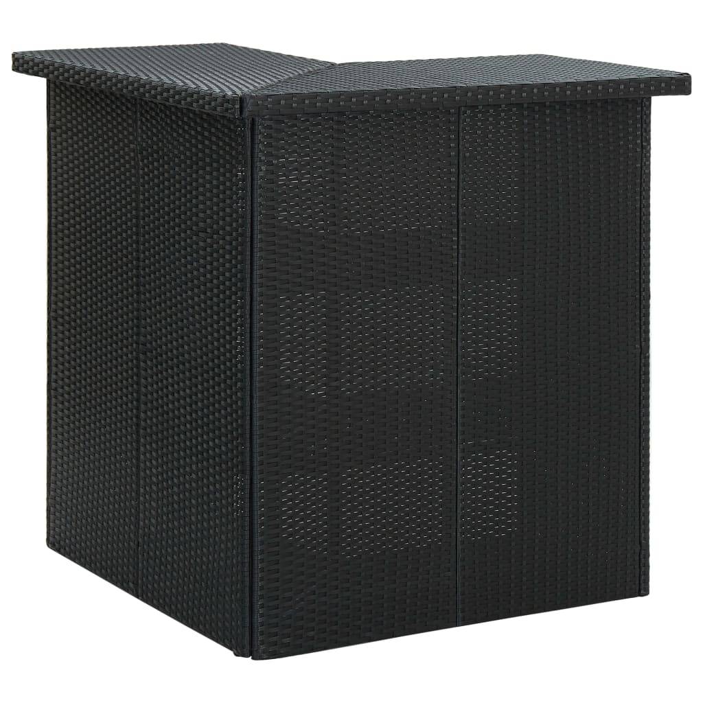 vidaXL 4-tlg. Gartenbar-Set mit Kissen Poly Rattan Schwarz
