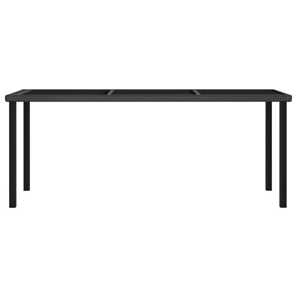 vidaXL 7-tlg. Garten-Essgruppe Poly Rattan Schwarz