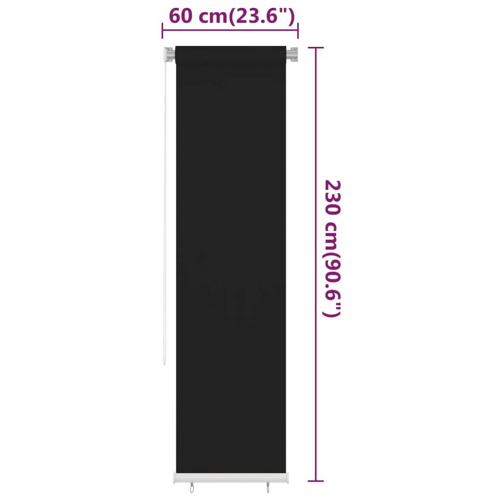 vidaXL Außenrollo 60x230 cm Schwarz HDPE