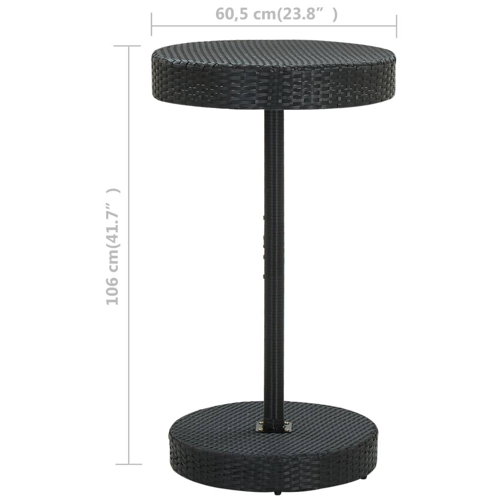vidaXL Gartentisch Schwarz 60,5x106 cm Poly Rattan