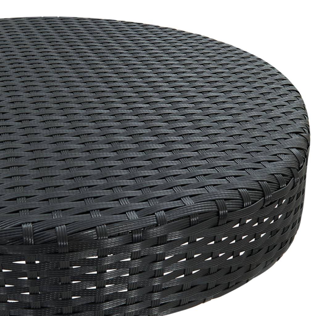 vidaXL Gartentisch Schwarz 60,5x106 cm Poly Rattan