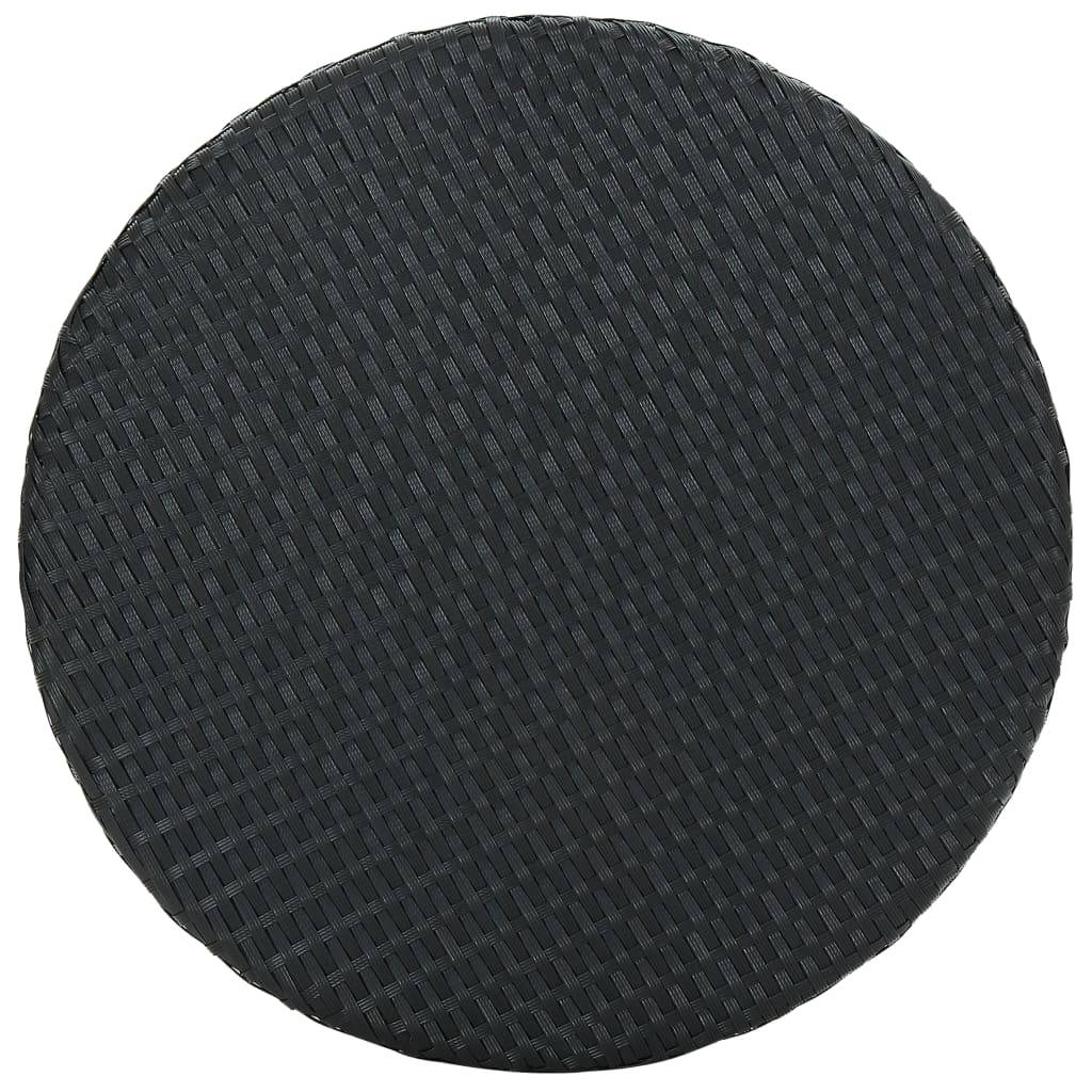 vidaXL Gartentisch Schwarz 60,5x106 cm Poly Rattan