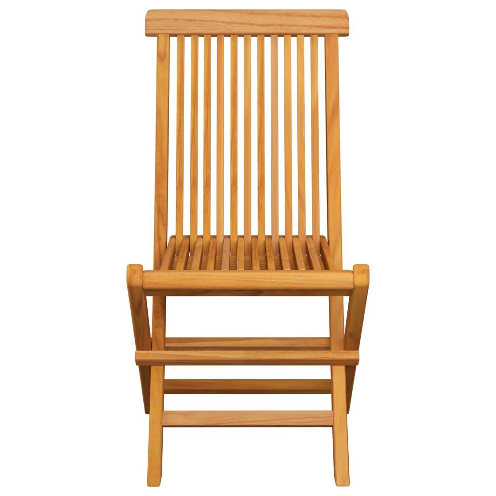 vidaXL Gartenstühle mit Cremeweißen Kissen 2 Stk. Massivholz Teak