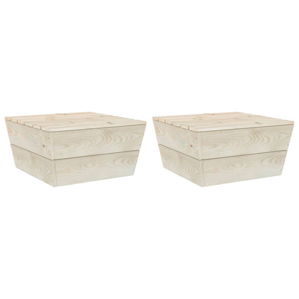 vidaXL Gartentische 2 Stk. 60x60x30 cm Imprägniertes Fichtenholz