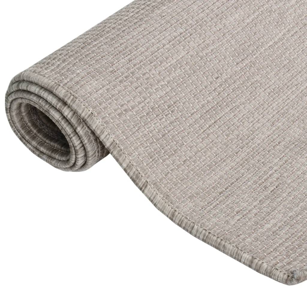 vidaXL Outdoor-Teppich Flachgewebe 120x170 cm Taupe