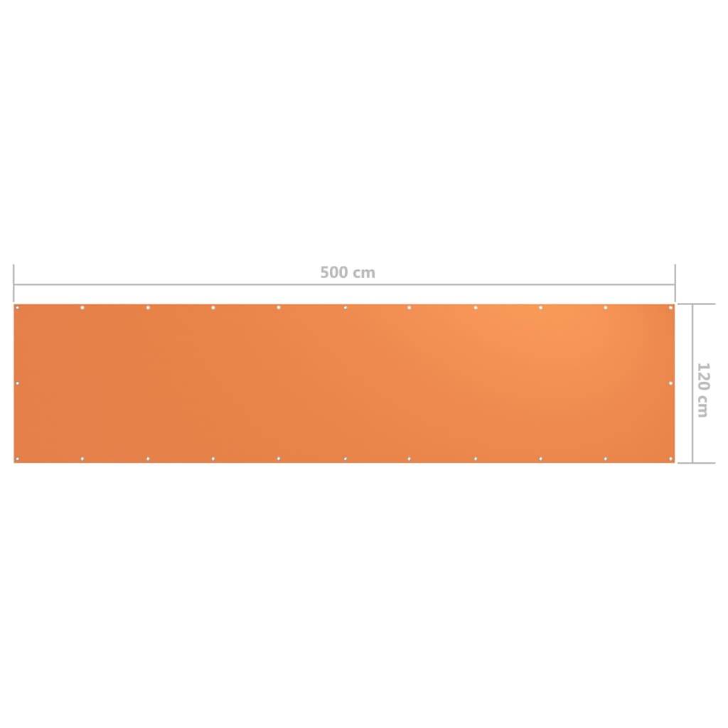 vidaXL Balkon-Sichtschutz Orange 120x500 cm Oxford-Gewebe