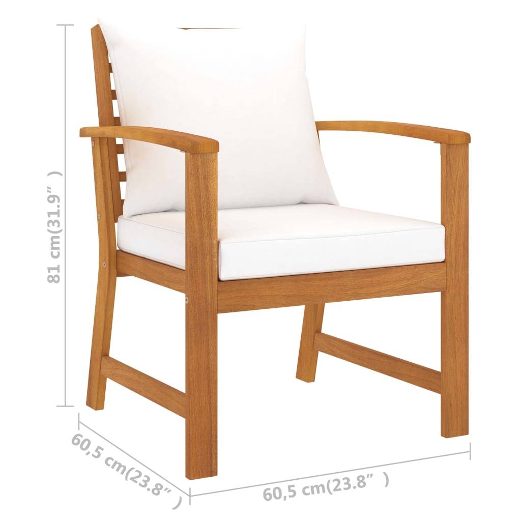 vidaXL 5-tlg. Garten-Lounge-Set mit Auflagen Massivholz Akazie