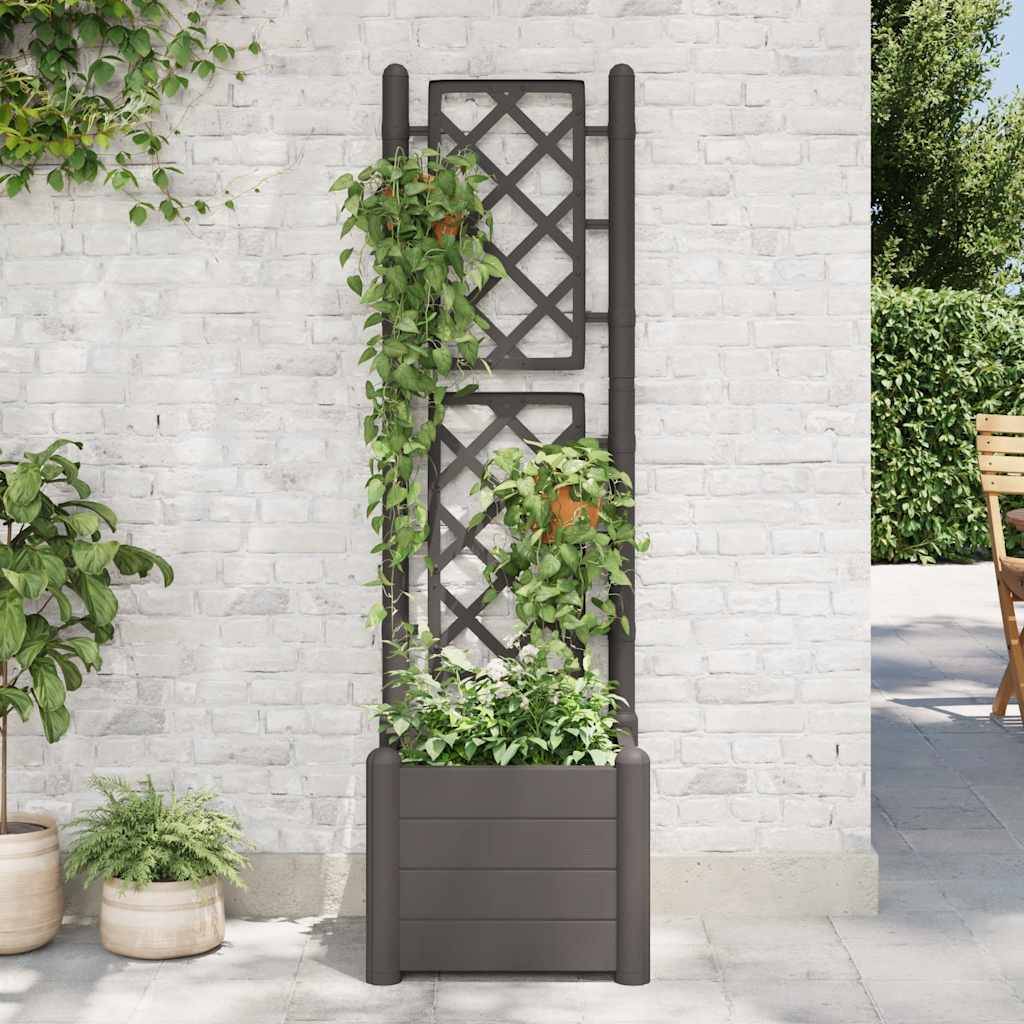vidaXL Pflanzkübel mit Spalier 43x43x142 cm PP Anthrazit