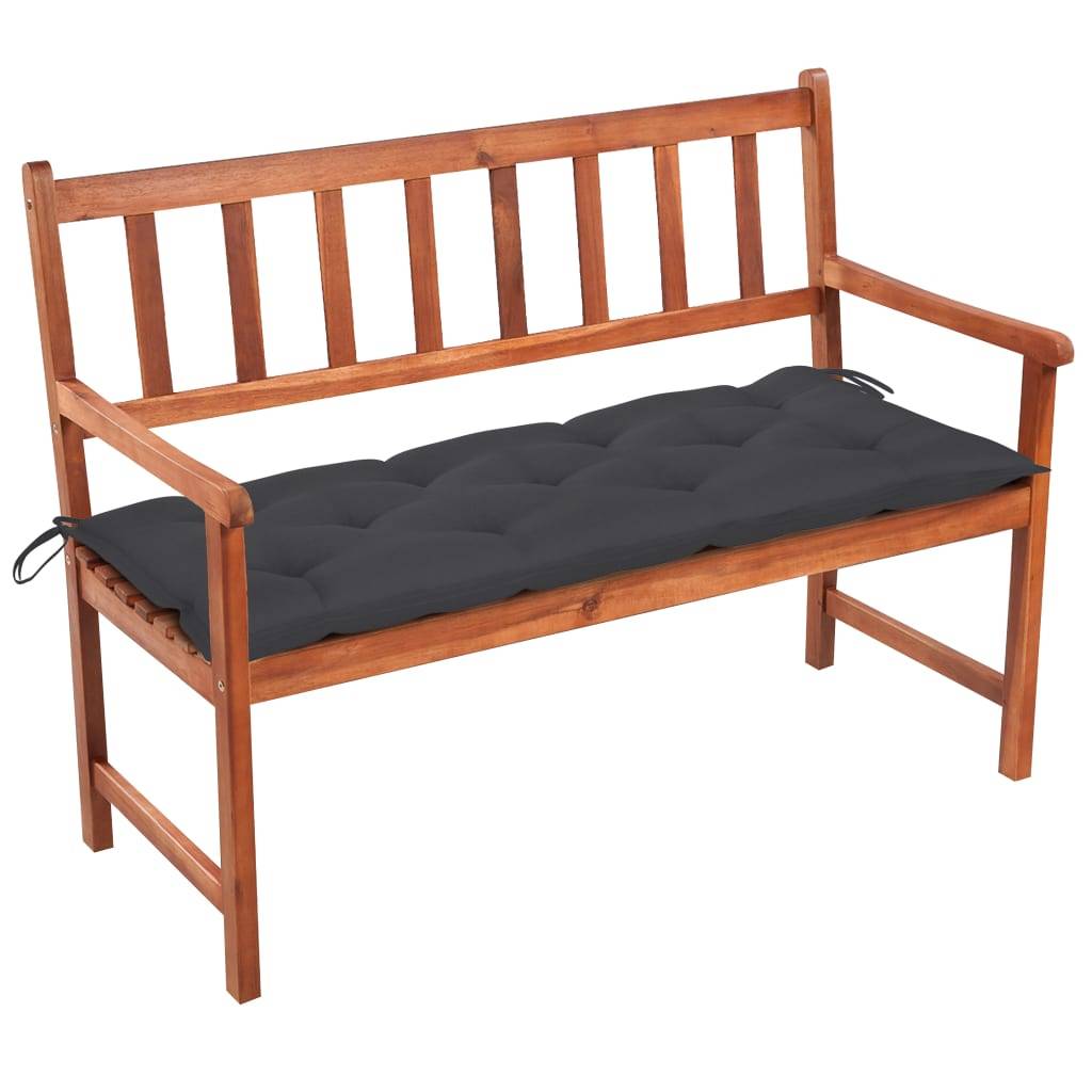 vidaXL Gartenbank mit Auflage 120 cm Massivholz Akazie