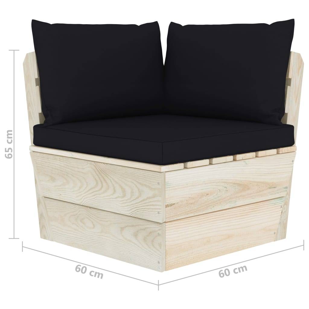 vidaXL Garten-Paletten-Ecksofa mit Kissen Imprägniertes Fichtenholz
