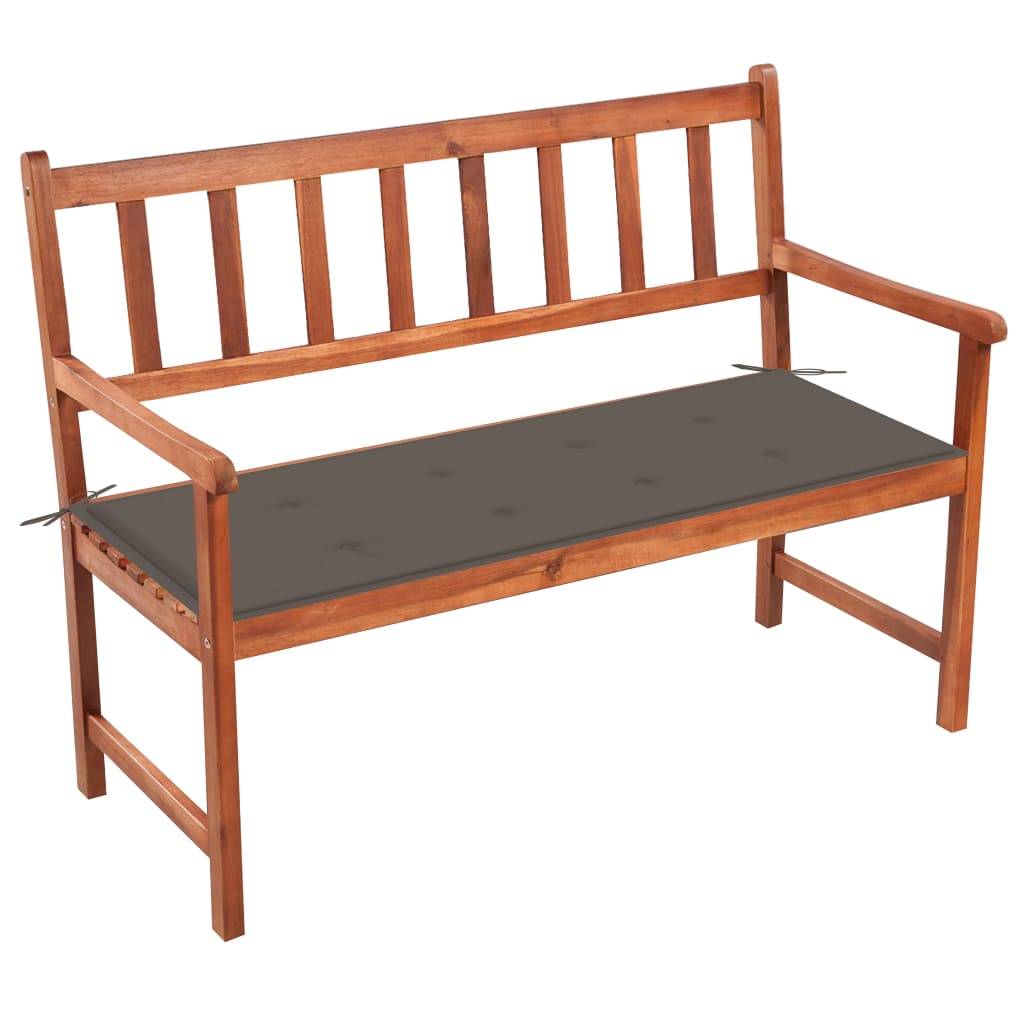 vidaXL Gartenbank mit Auflage 120 cm Massivholz Akazie