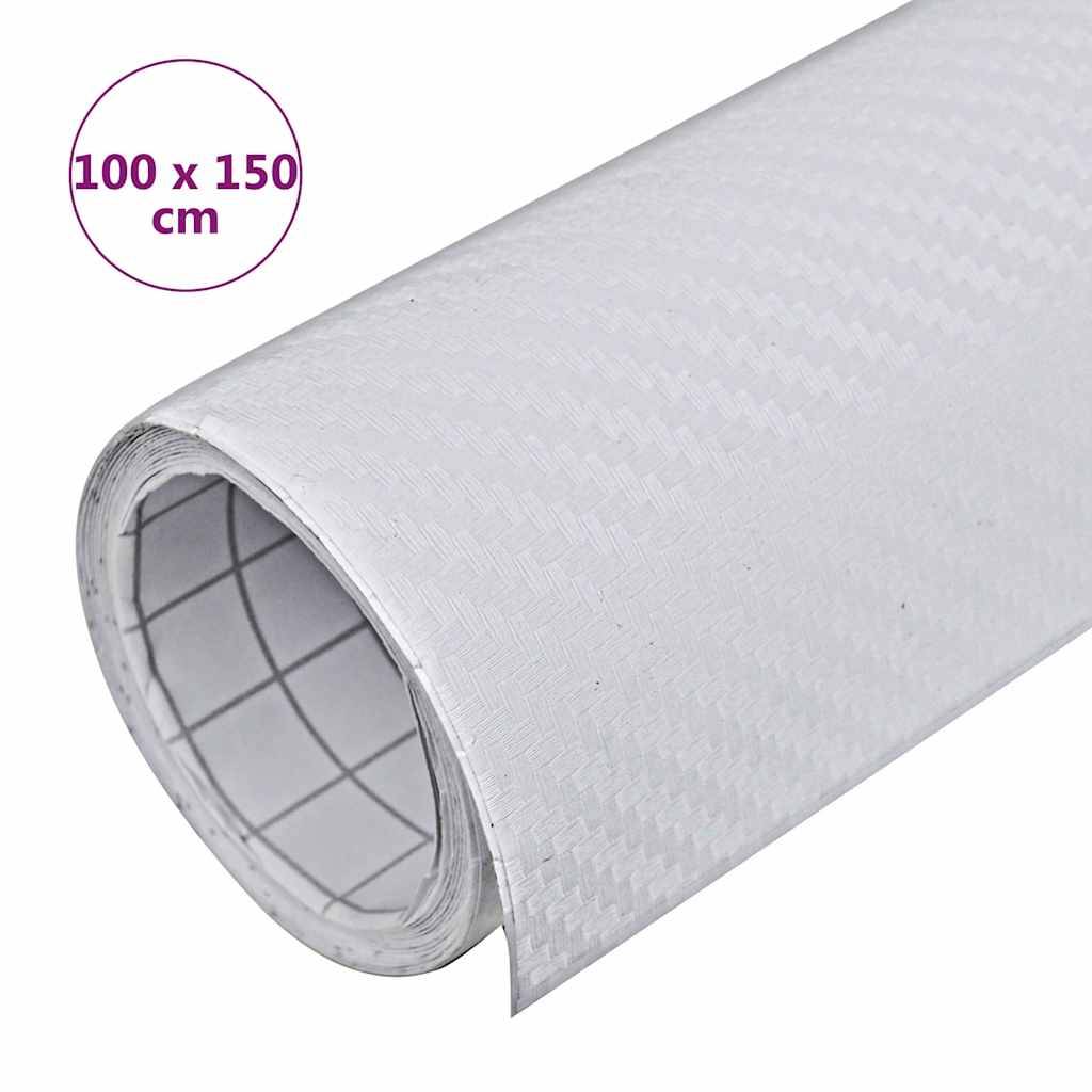 vidaXL Autofolie 3D Weiß 100x150 cm