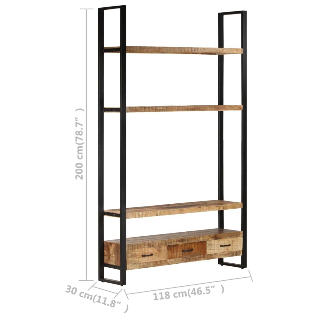vidaXL Bücherregal 118x30x200 cm Massivholz Mango