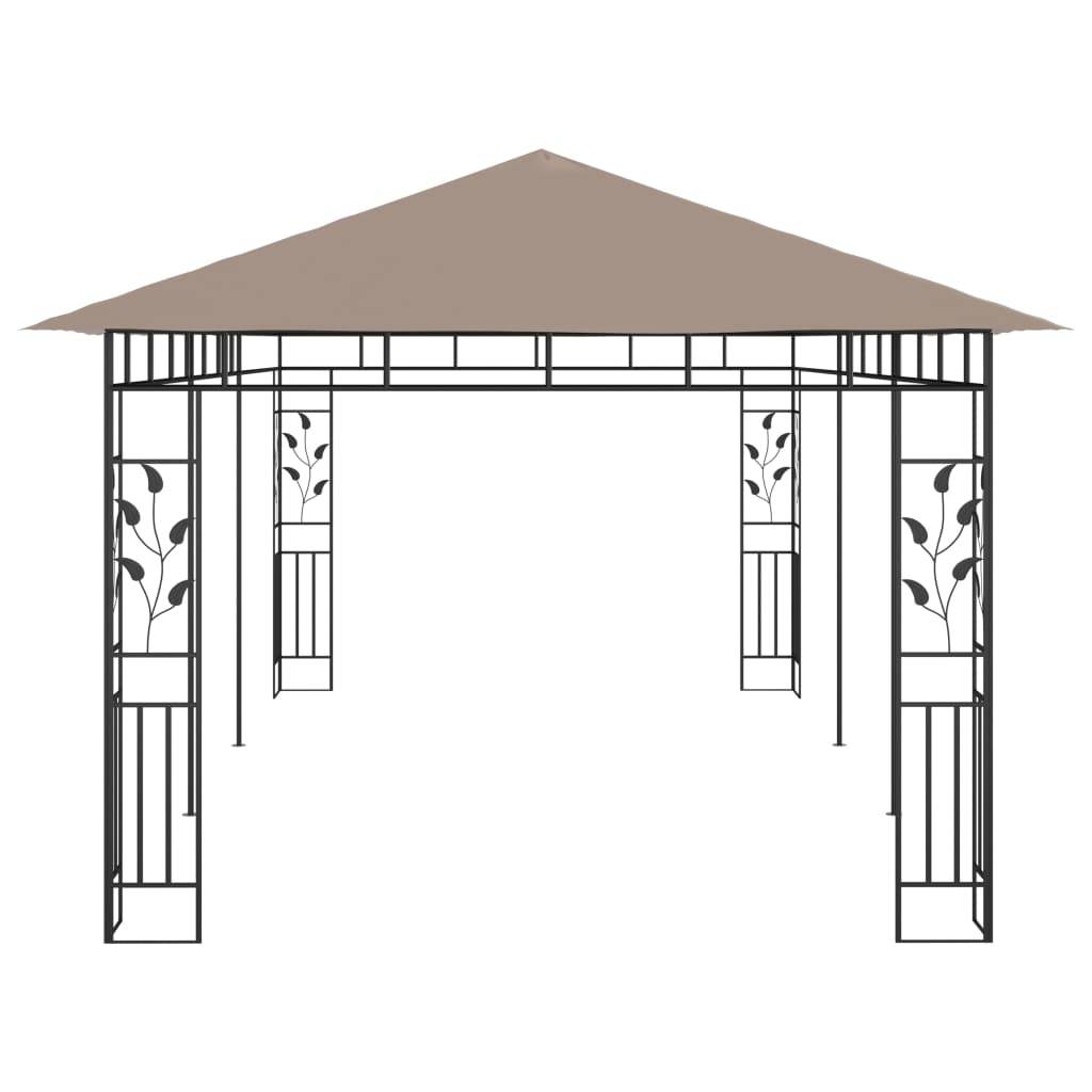 vidaXL Pavillon mit Moskitonetz 6x3x2,73 m Taupe 180 g/m²