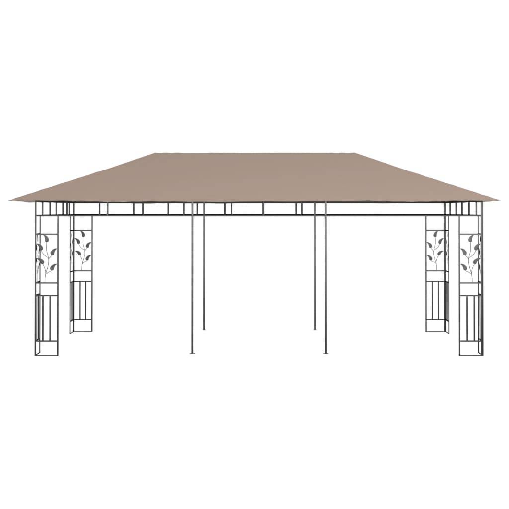vidaXL Pavillon mit Moskitonetz 6x3x2,73 m Taupe 180 g/m²