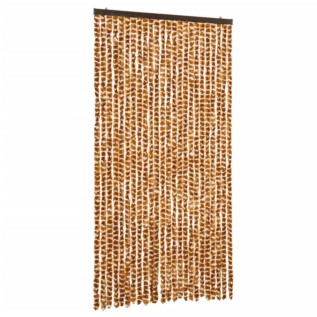 vidaXL Insektenschutz-Vorhang Ocker und Weiß 100x220 cm Chenille