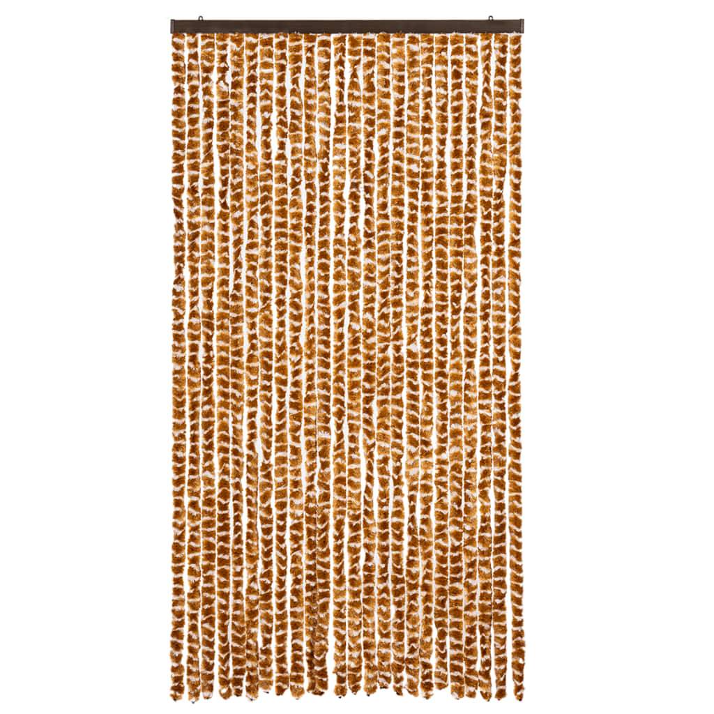 vidaXL Insektenschutz-Vorhang Ocker und Weiß 100x220 cm Chenille