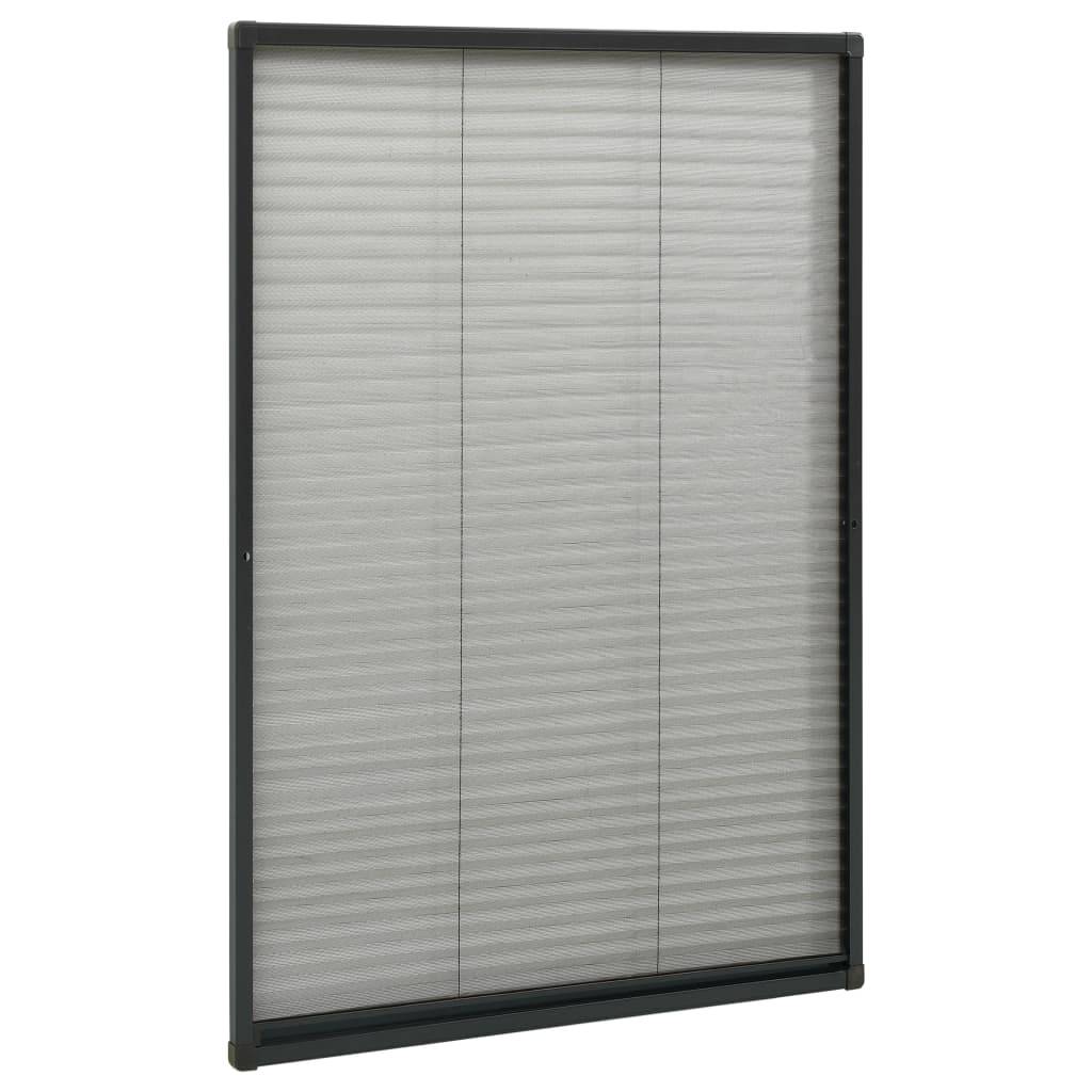 vidaXL Insektenschutz-Plissee für Fenster Aluminium Anthrazit 80x160cm