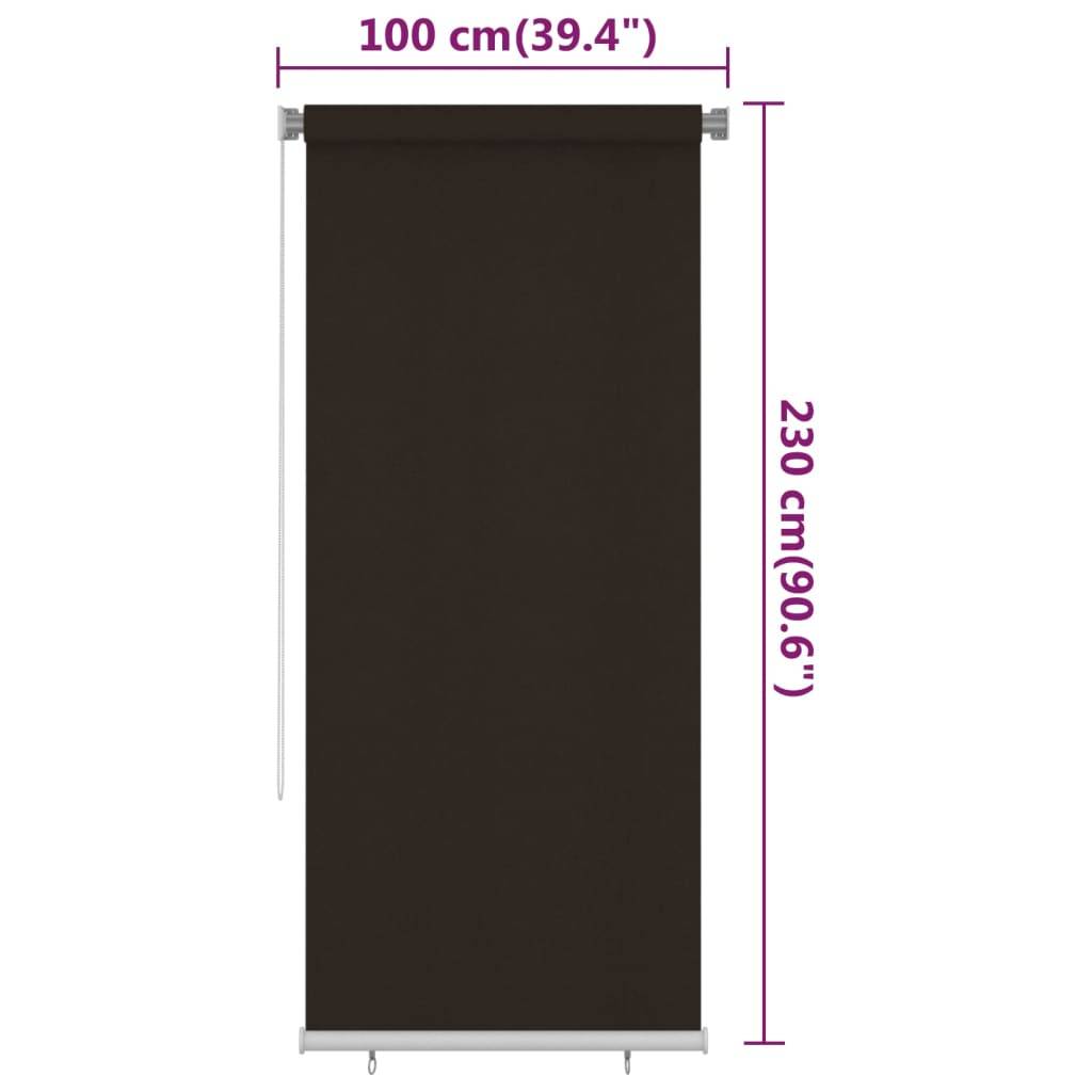 vidaXL Außenrollo 100x230 cm Braun HDPE