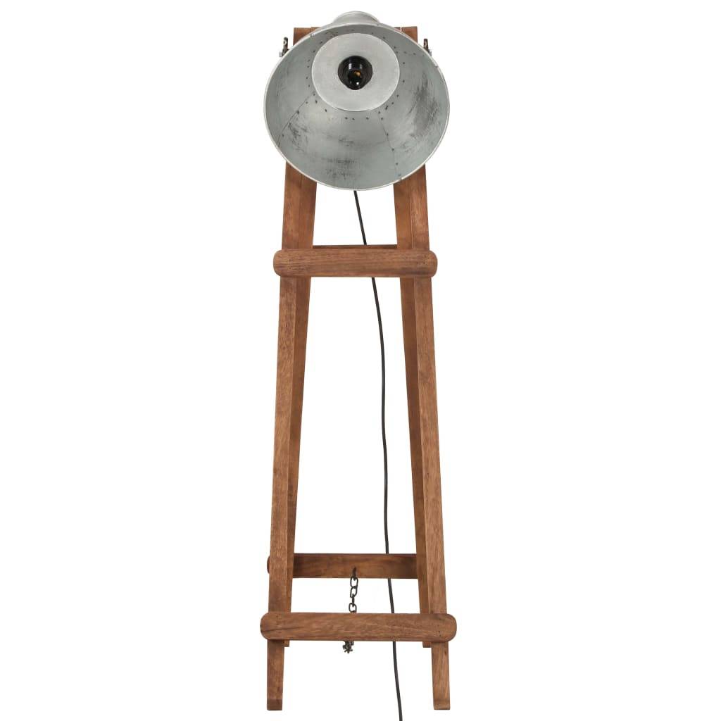 vidaXL Stehlampen 3 Stk. Silbern E27 Mango Massivholz
