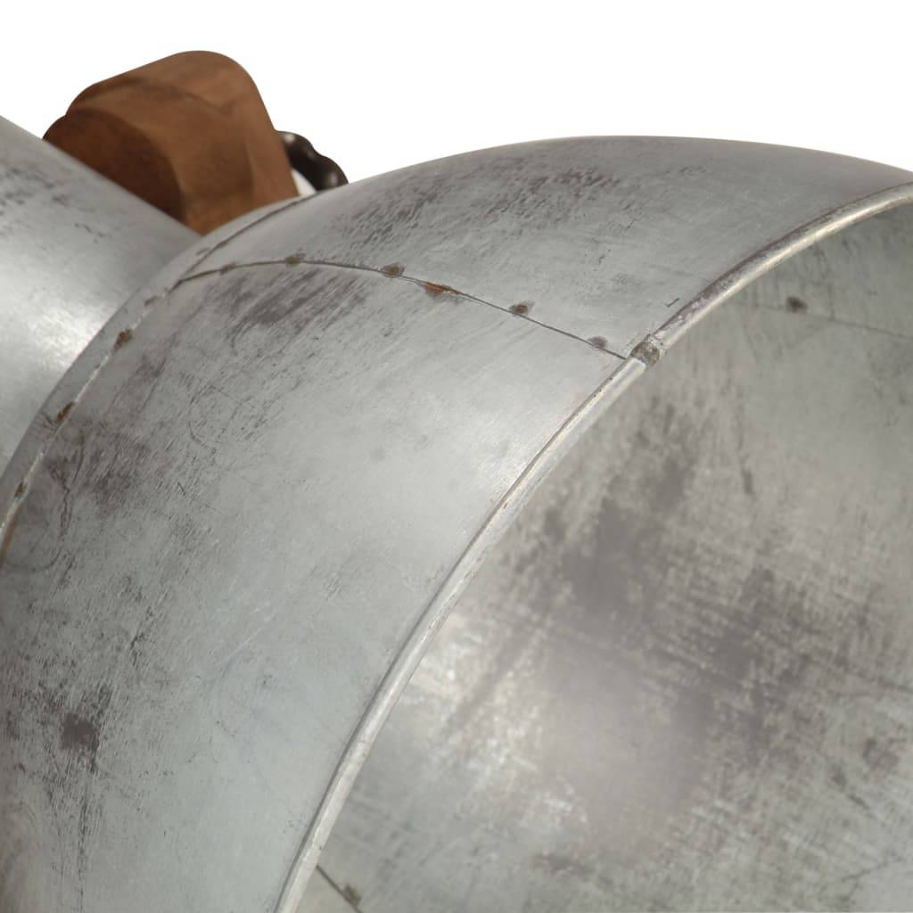 vidaXL Stehlampe Silbern E27 Mango Massivholz