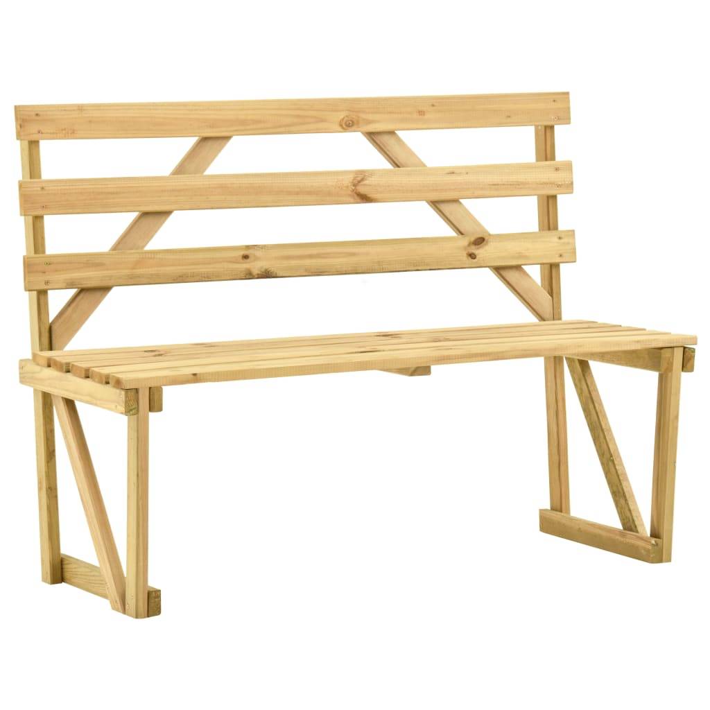 vidaXL Gartenbank 120 cm Kiefernholz Imprägniert