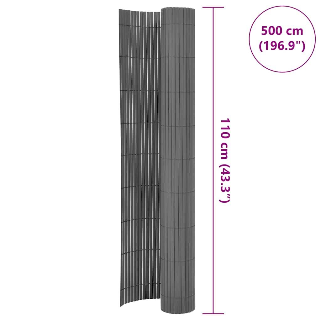 vidaXL Gartenzaun Doppelseitig 110x500 cm Grau