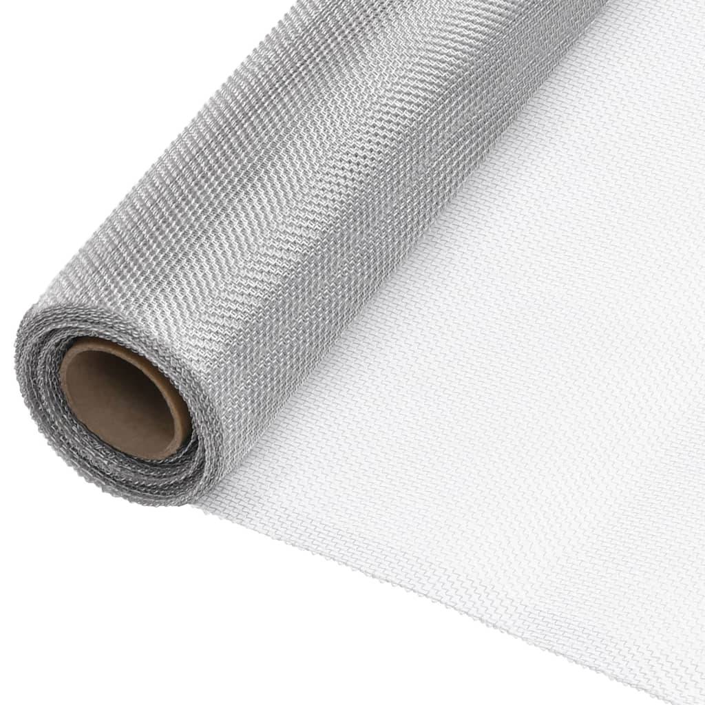vidaXL Fliegengitter Aluminium 112x1000 cm Silbern