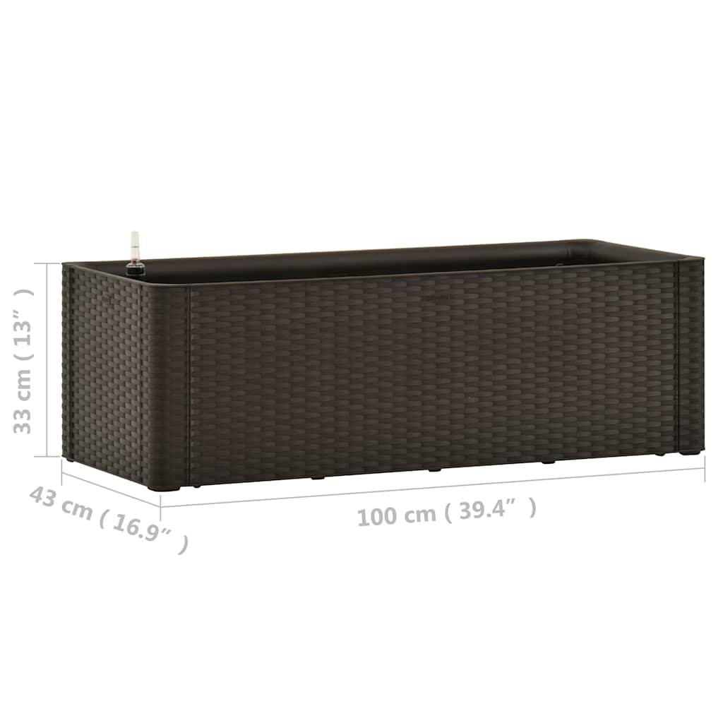 vidaXL Garten-Hochbeet mit Selbstbewässerungssystem Mokka 100x43x33 cm