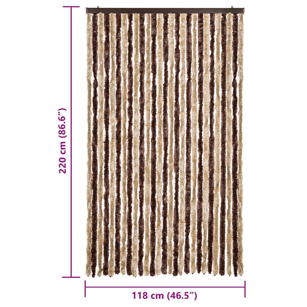 vidaXL Insektenschutz-Vorhang Beige und Hellbraun 118x220 cm Chenille
